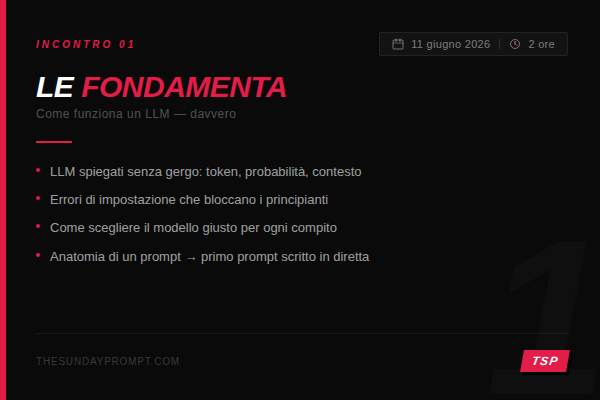 Incontro 1 — Le fondamenta