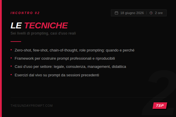 Incontro 2 — Le tecniche
