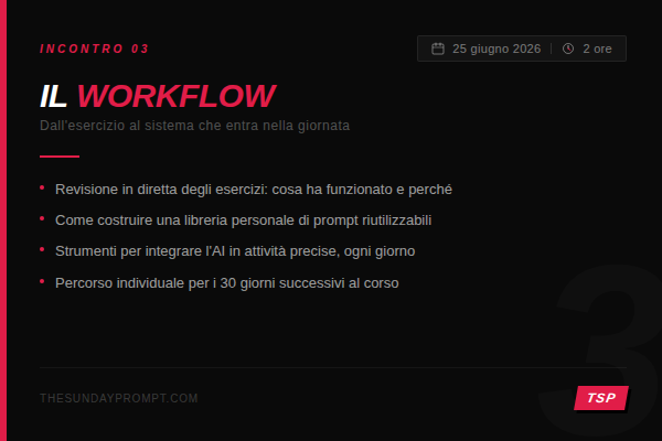 Incontro 3 — Il workflow
